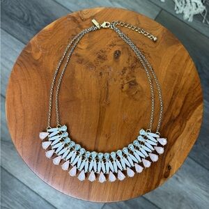 Pink and Gold Bib Statement Necklace